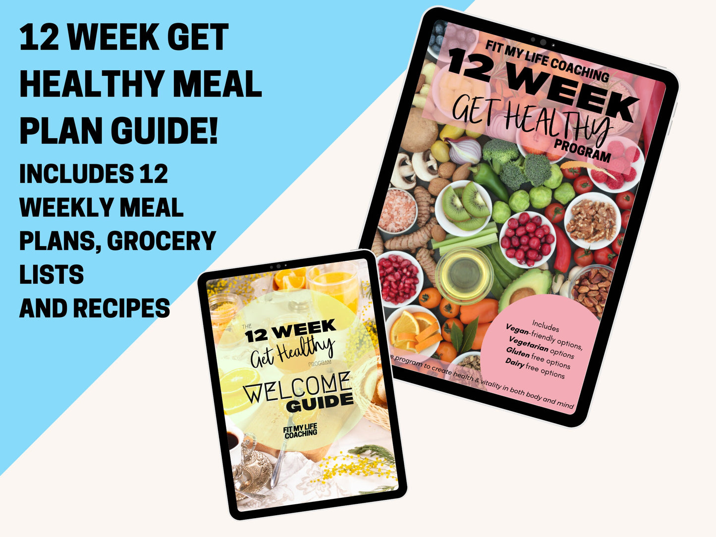 12 Week Healthy Meal Plan Guide, 12 Week Food Diary with Success Manual, Wellbeing Diet Planner for Fitness Goals