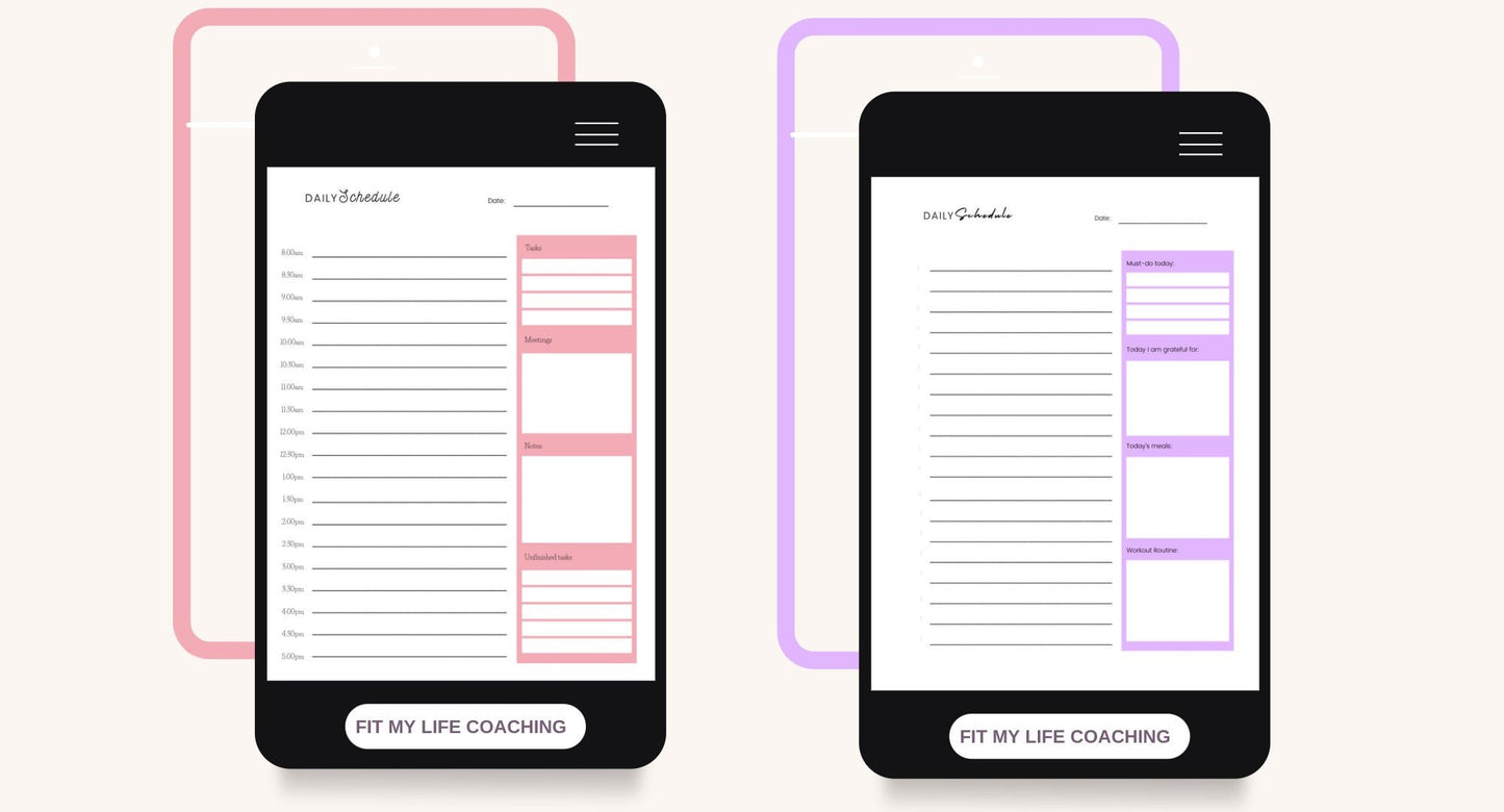 Daily Hourly Planner, 24 Hour Personal Daily Planner Schedule Organizer, Work from Home, one Day Productivity Planner for Goodnotes