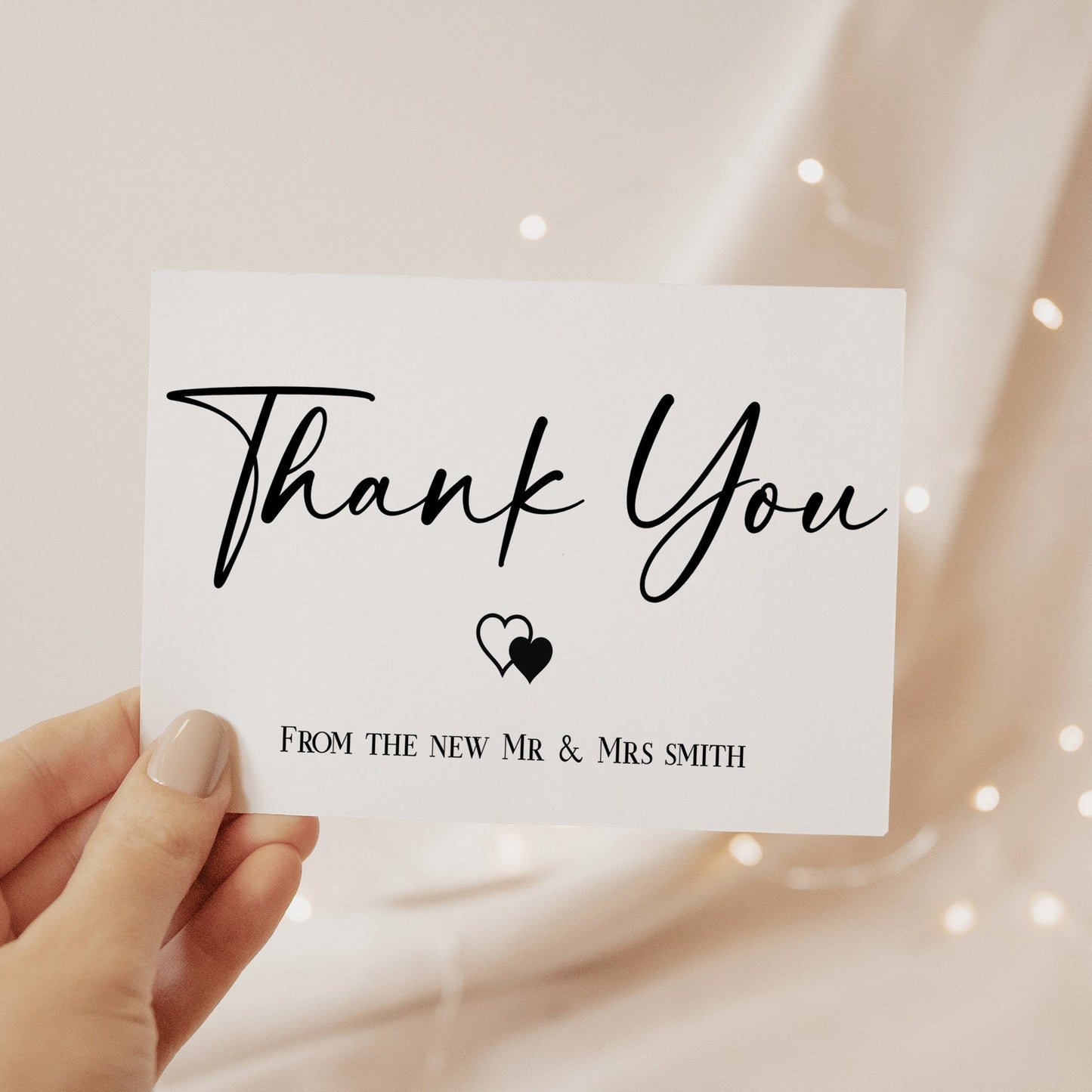 Minimalist Thank You Card, Modern Wedding, Minimal Design, Custom Thank You Card Print Yourself, Printable, Digital file, Minimal, Modern