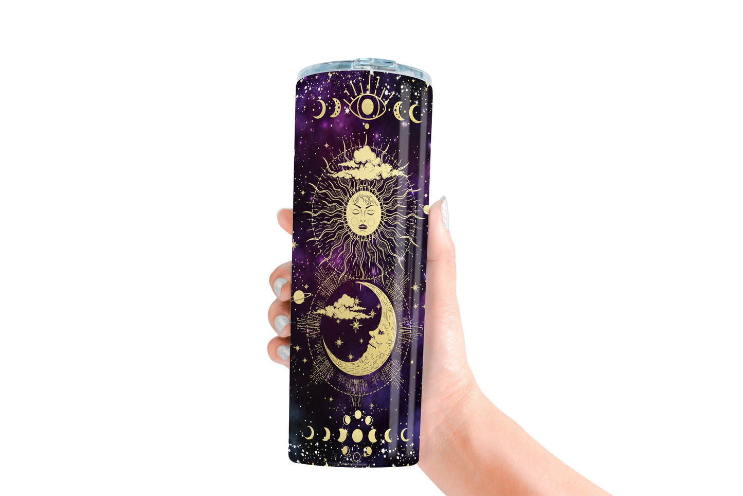 Purple Zodiac Tumbler,Universe tumbler,Magic Tumbler,Witch Tumbler,Celestial Witch,Celestial Moon, Zodiac, 20oz skinny tumbler, cottagecore