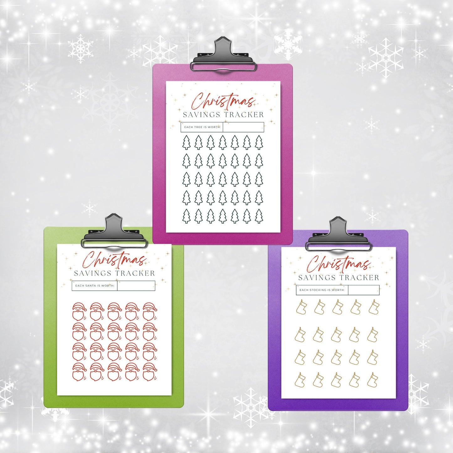 Printable Christmas savings tracker, A4 Printable Savings Challenge, Santa Savings, PDF Instant Download, Cash budgeting, Christmas Budget