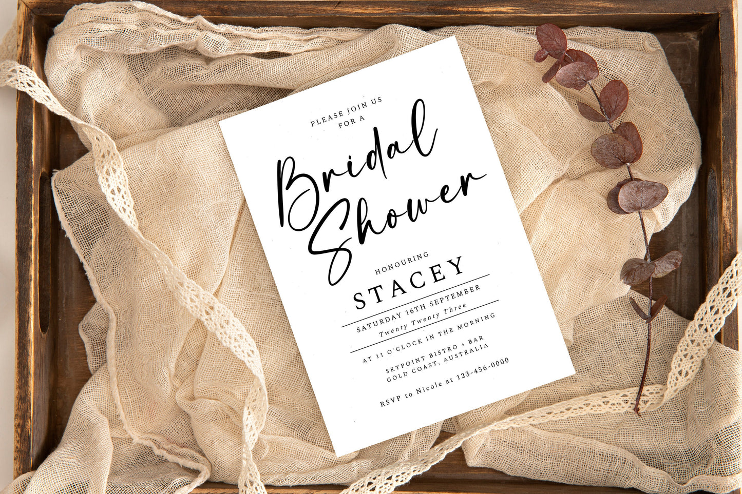 Modern Bridal Shower Minimal Invitation Template,Minimalist Bridal Editable Invite, Wedding Shower,Edit with TEMPLETT, 4x6, 5x7, evite WM001