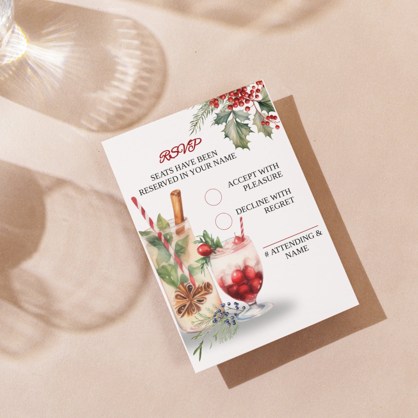 2024 New Year Cocktail Party RSVP instant download, Holiday Party RSVP card, Edit with TEMPLETT, Cheers to the New Year, XM0019
