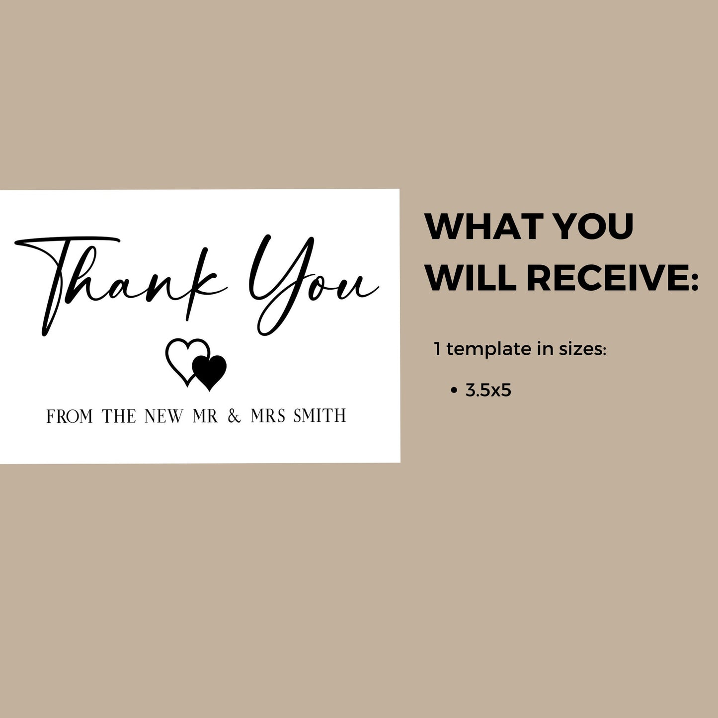 Minimalist Thank You Card, Modern Wedding, Minimal Design, Custom Thank You Card Print Yourself, Printable, Digital file, Minimal, Modern