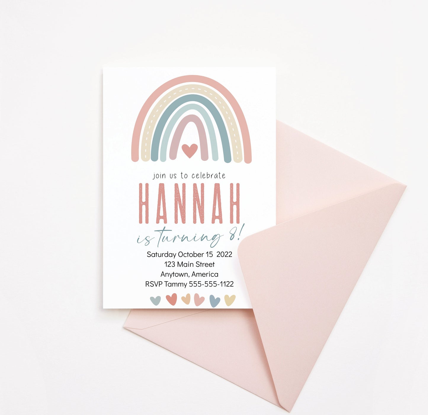 Editable ANY AGE Boho Rainbow Birthday Invitation Girl Hippie Earthy Boho Rainbow Party Invite Template Instant Download, Birthday Girl