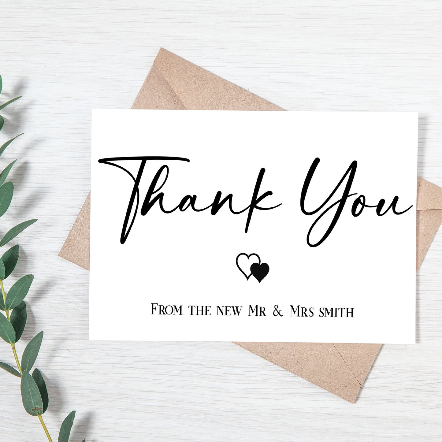 Minimalist Thank You Card, Modern Wedding, Minimal Design, Custom Thank You Card  Print Yourself, Printable, Digital file, Minimal, Modern