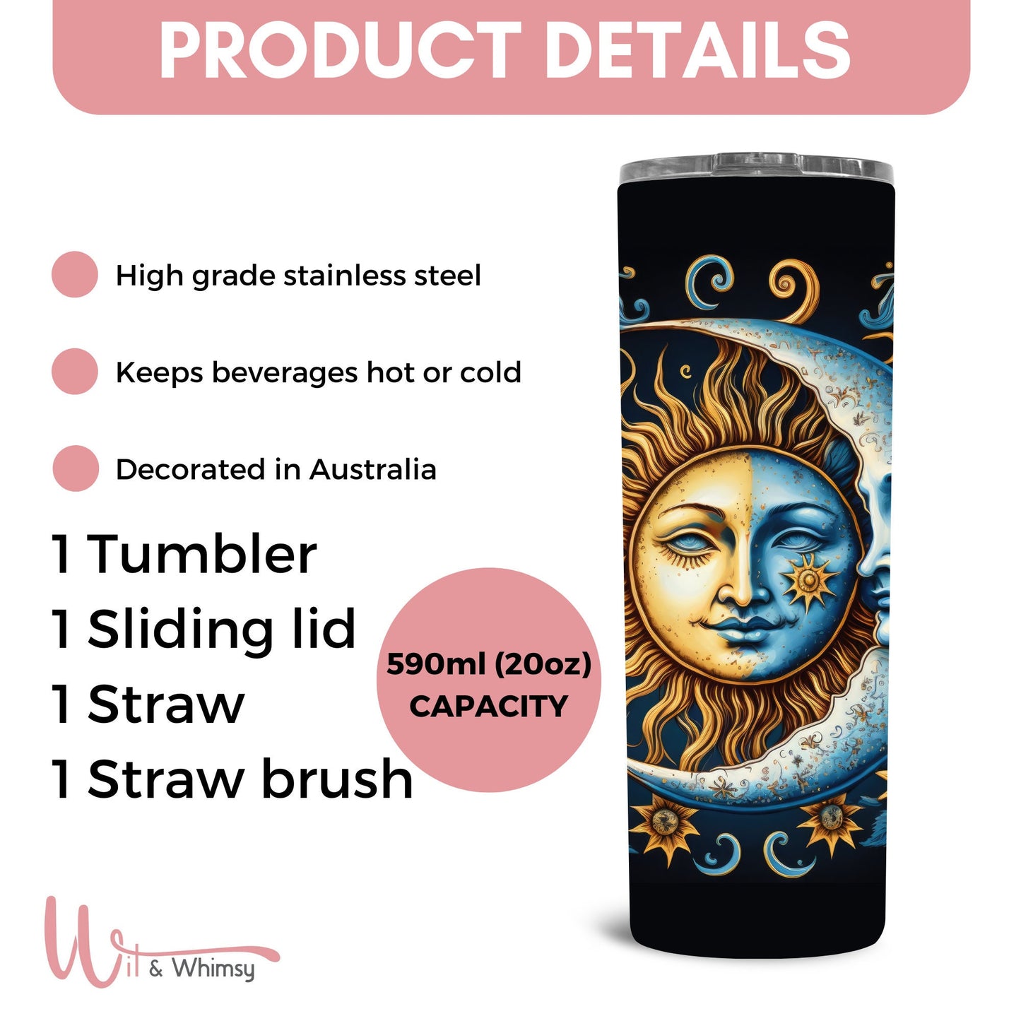 Moon Sun Tumbler, Bestseller Tumbler,Moon Tumbler,Hamsa Hand,Celestial Zodiac,20 oz Skinny Tumbler, Evil Eye Tumbler, Celestial Moon,