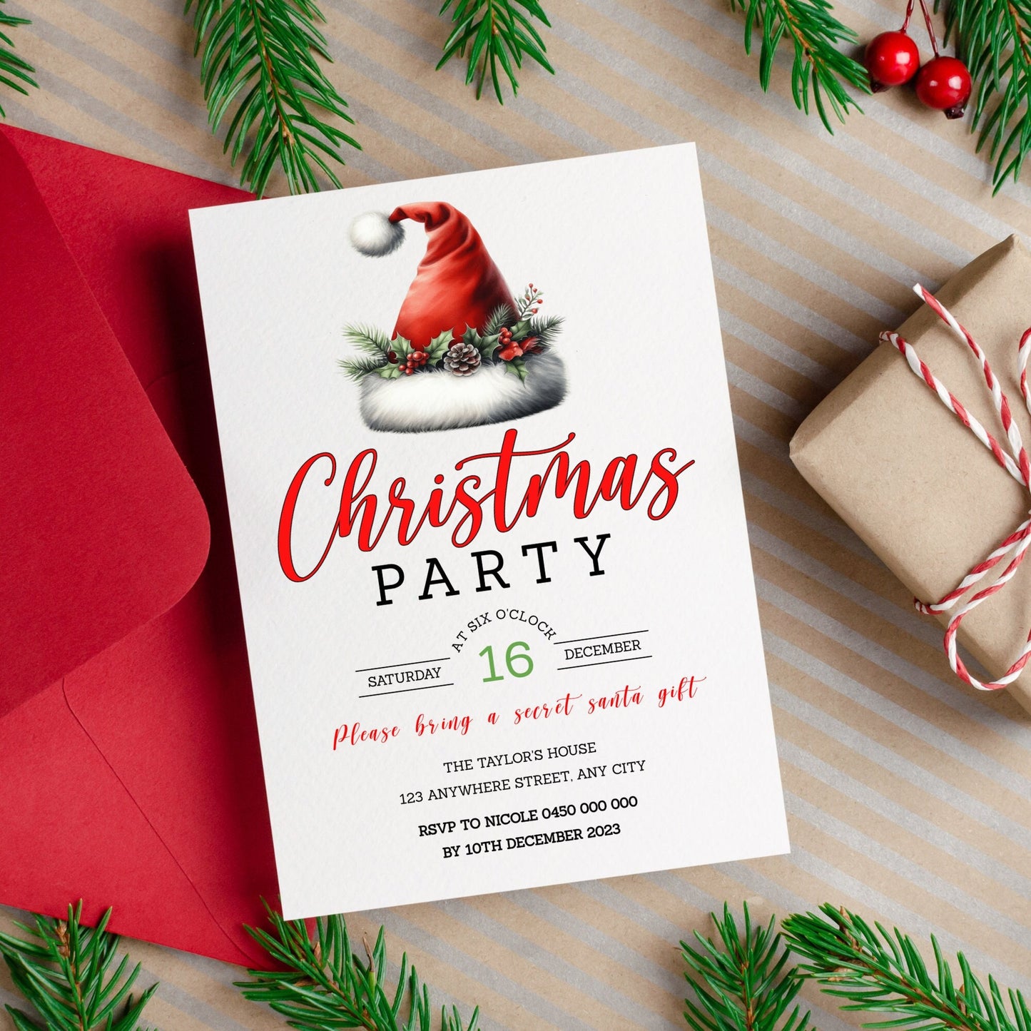 downloadable-christmas-party-invitation-template-digital-santa-hat-inv-witandwhimsygoods for Free Printable Xmas Party Invitations Downloadable Christmas party invitation template,Digital Santa Hat Inv – WitandWhimsyGoods for Free Printable Xmas Party Invitations