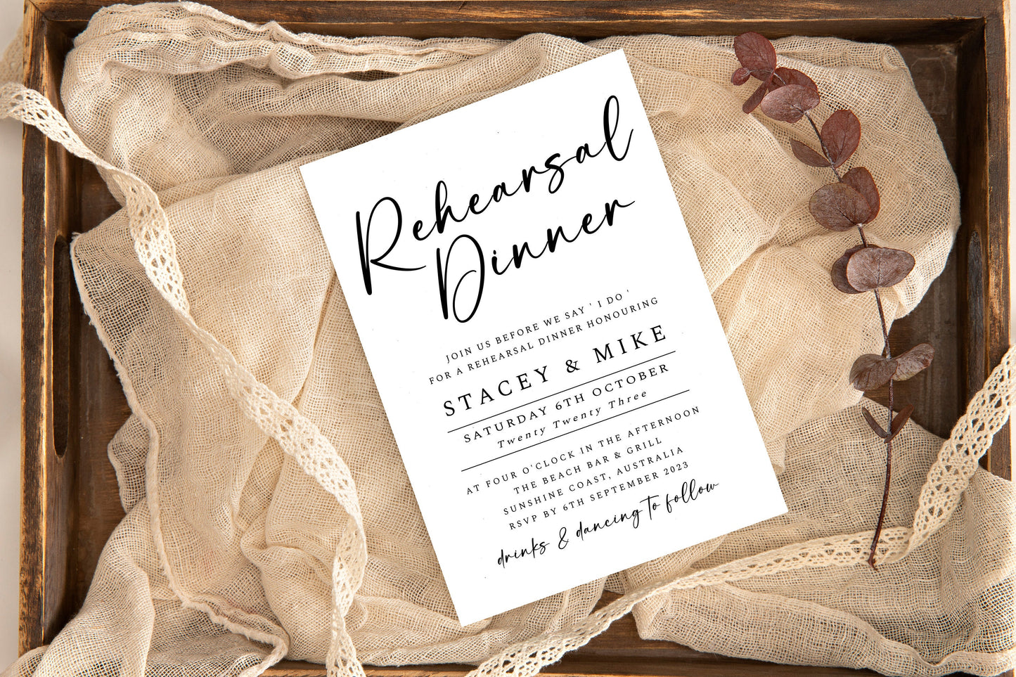 Modern Minimal Rehearsal Dinner Invitation Template,Minimalist Digital Dinner invite,Editable Invite,Edit with TEMPLETT,4x6,5x7, Evite WM001