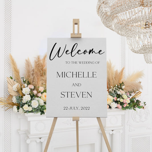 Minimalist Wedding Welcome Sign, Welcome Wedding Sign, Script Wedding Welcome Sign, Modern Wedding Signs, Large Wedding Sign, Modern Minimal